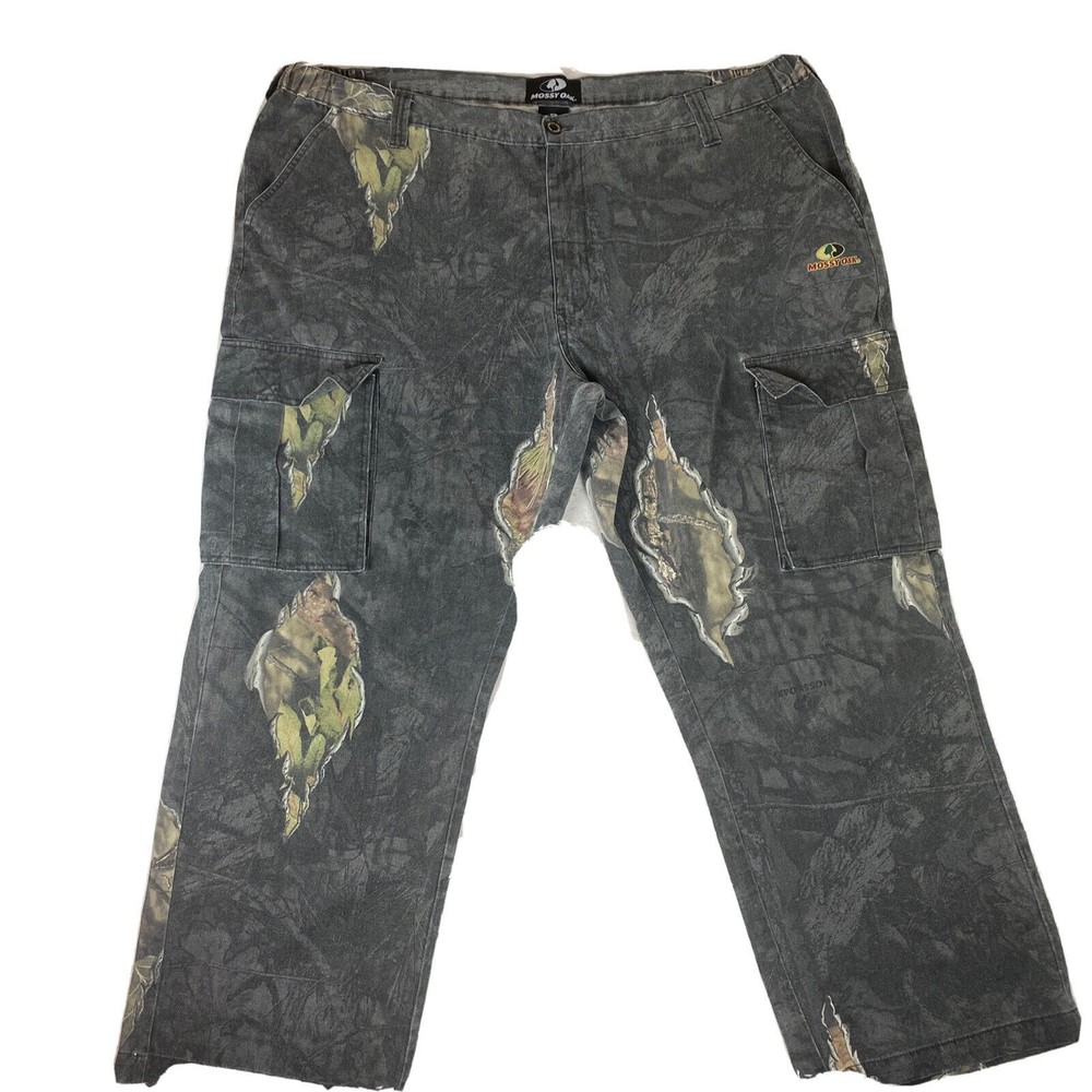 Mossy Oak Black Camo Men's Size XXXL (48/50)  48 x 32 Hunting Cargo Pants EUC
